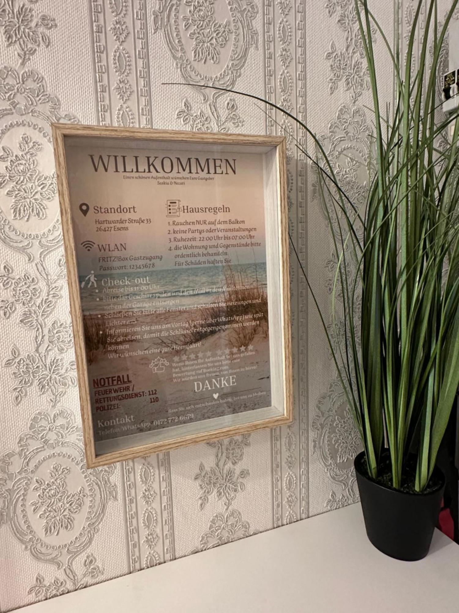 Rosenhaus Esens - Wohnung Backbord Exterior foto